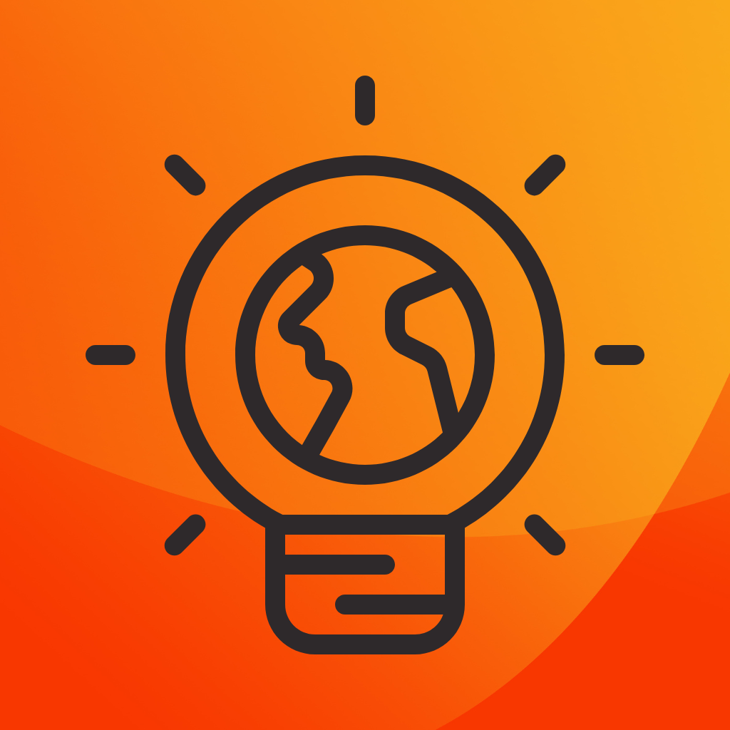 Renewable energy industry icon showing a light bulb with a globe inside, symbolizing SSP’s forged components that support sustainable power generation and green energy innovation.